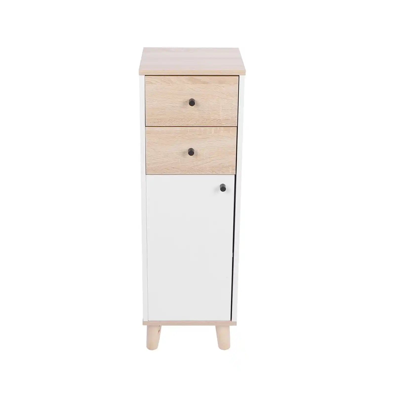 Natural Bathroom Floor Cabinet with 2 Drawer