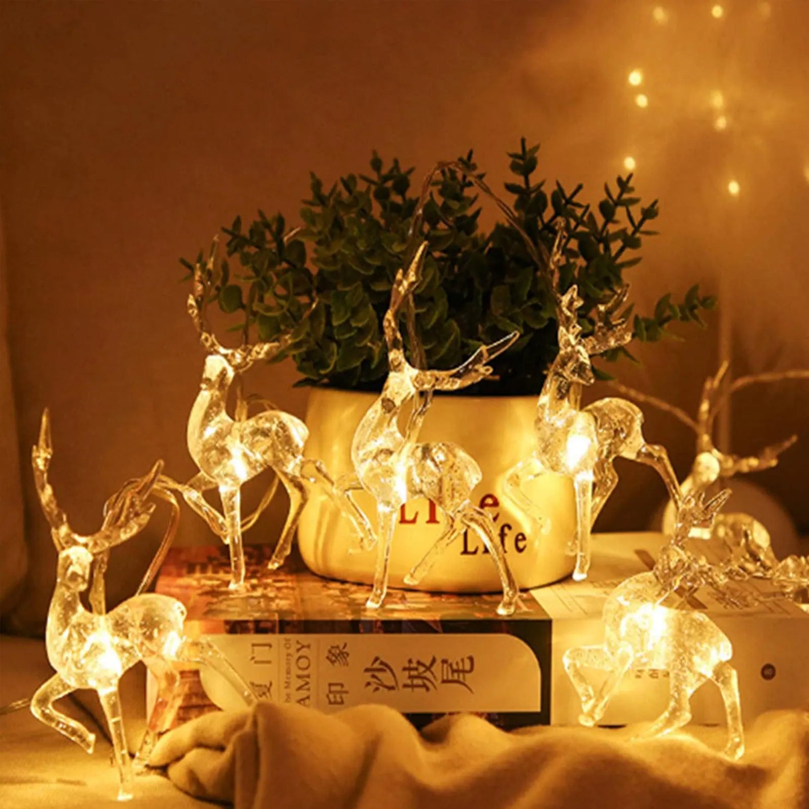 Deer Lighting Chain Battery Box Christmas elk Courtyard Decoration Small Colored Lights