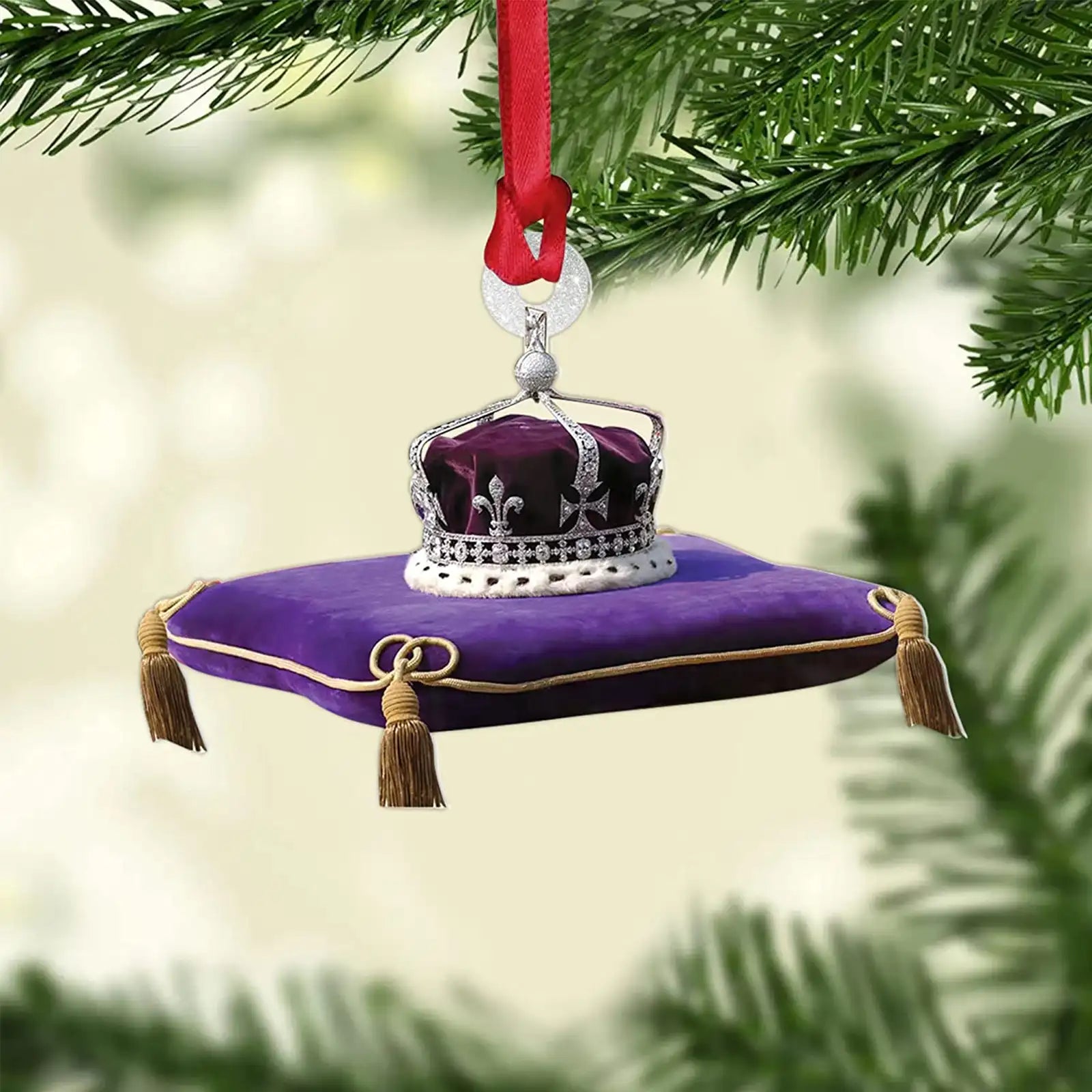 The Queen Elizabeth II - Crown Purple Mica Ornaments, Commemorating Christmas