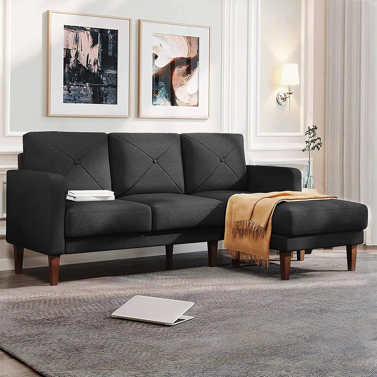 Convertible and Reversible Sectional Sofa Couch with Chaise