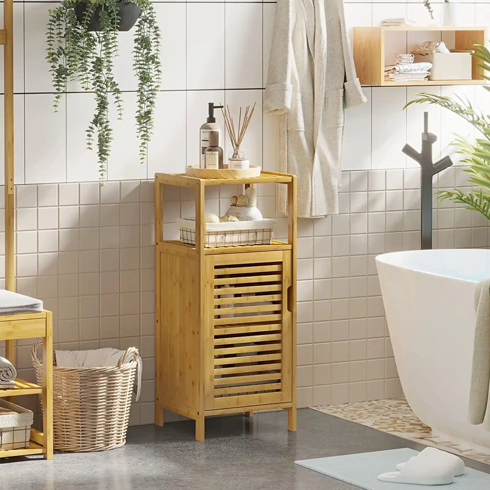 Bamboo Cabinet , Bathroom Storage Cabinet