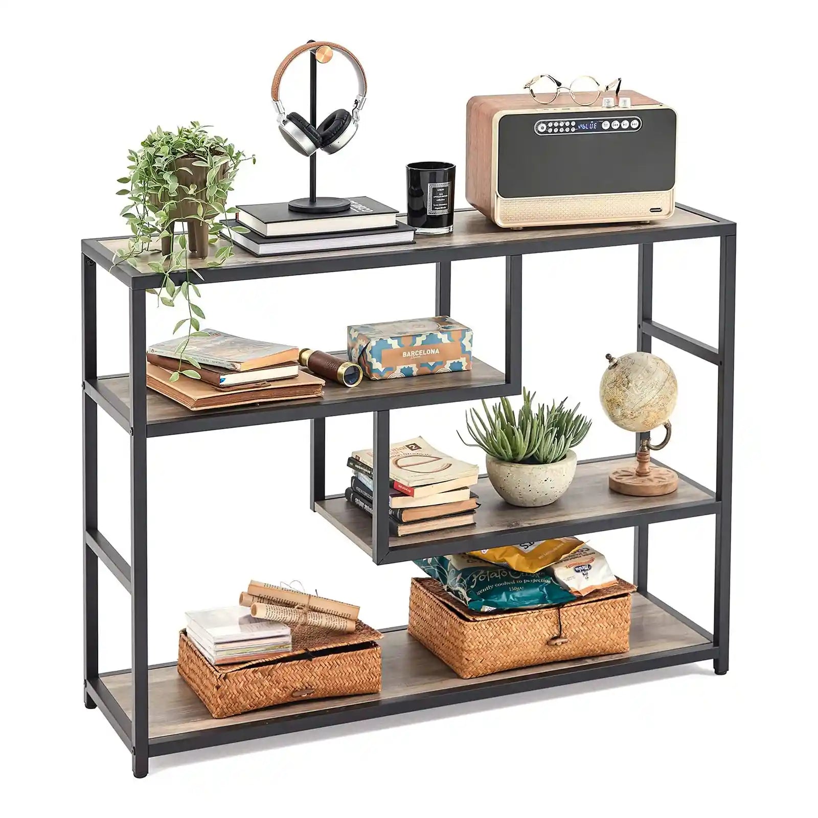 4-Tier Narrow Silm Entryway Table with Storage Shelves