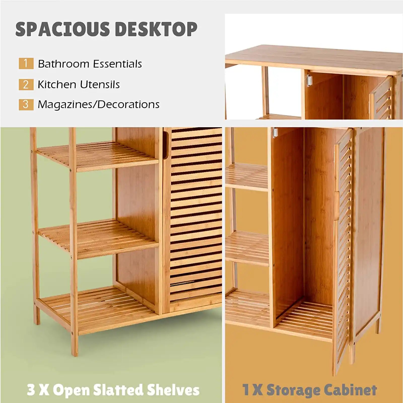 Bathroom Bamboo Storage Cabinet