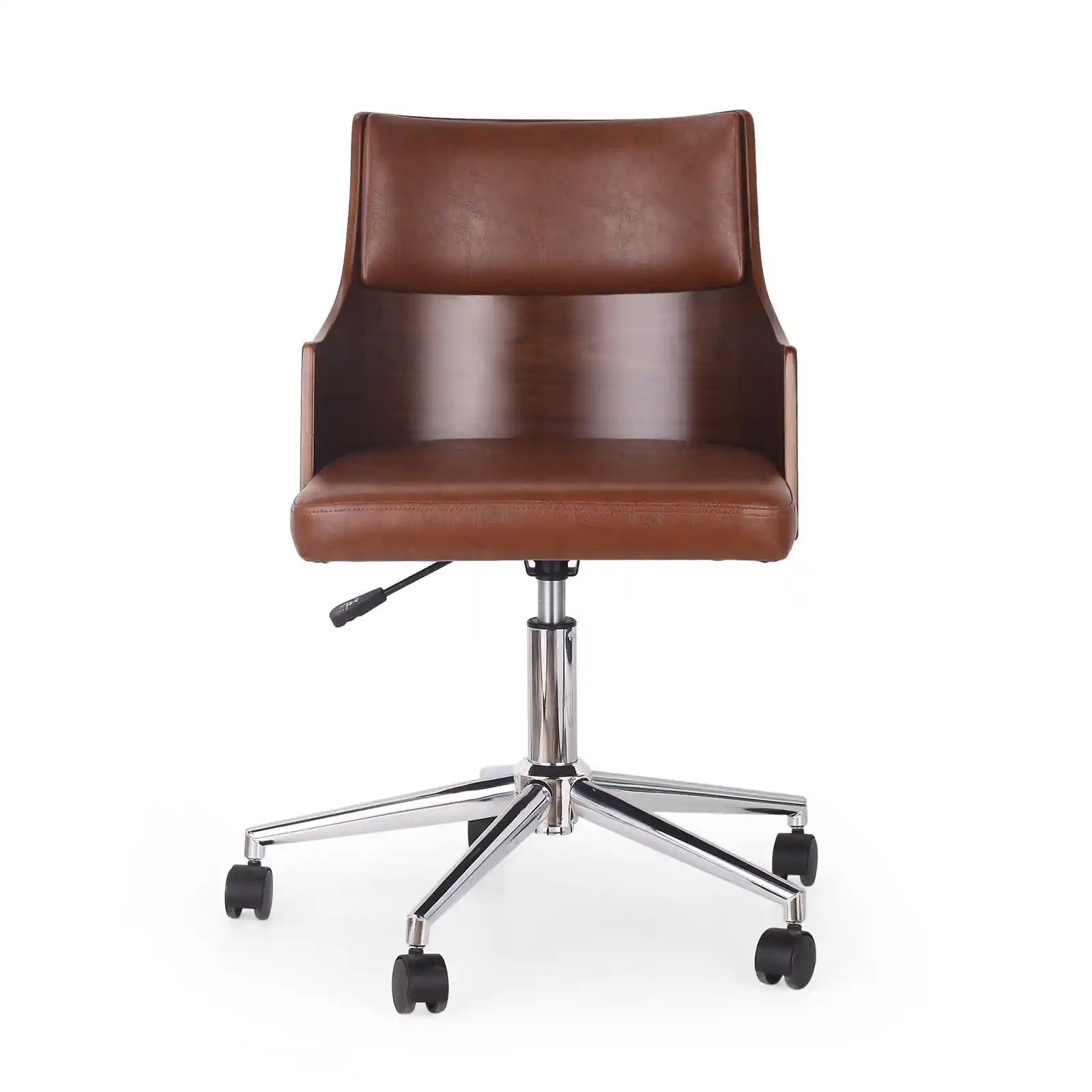 Mid-Century Modern Upholstered Swivel Office Chair