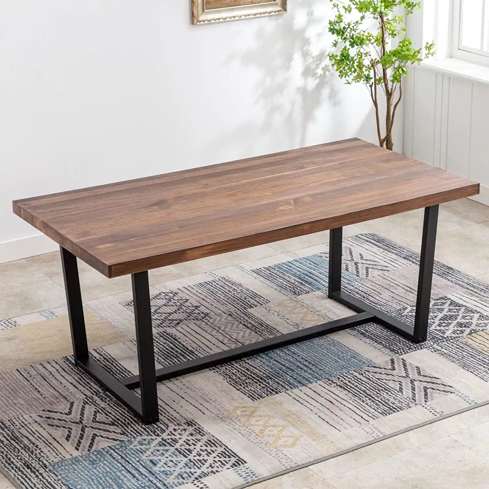 Solid Wood Dining Table and Bench , Dining Table Set