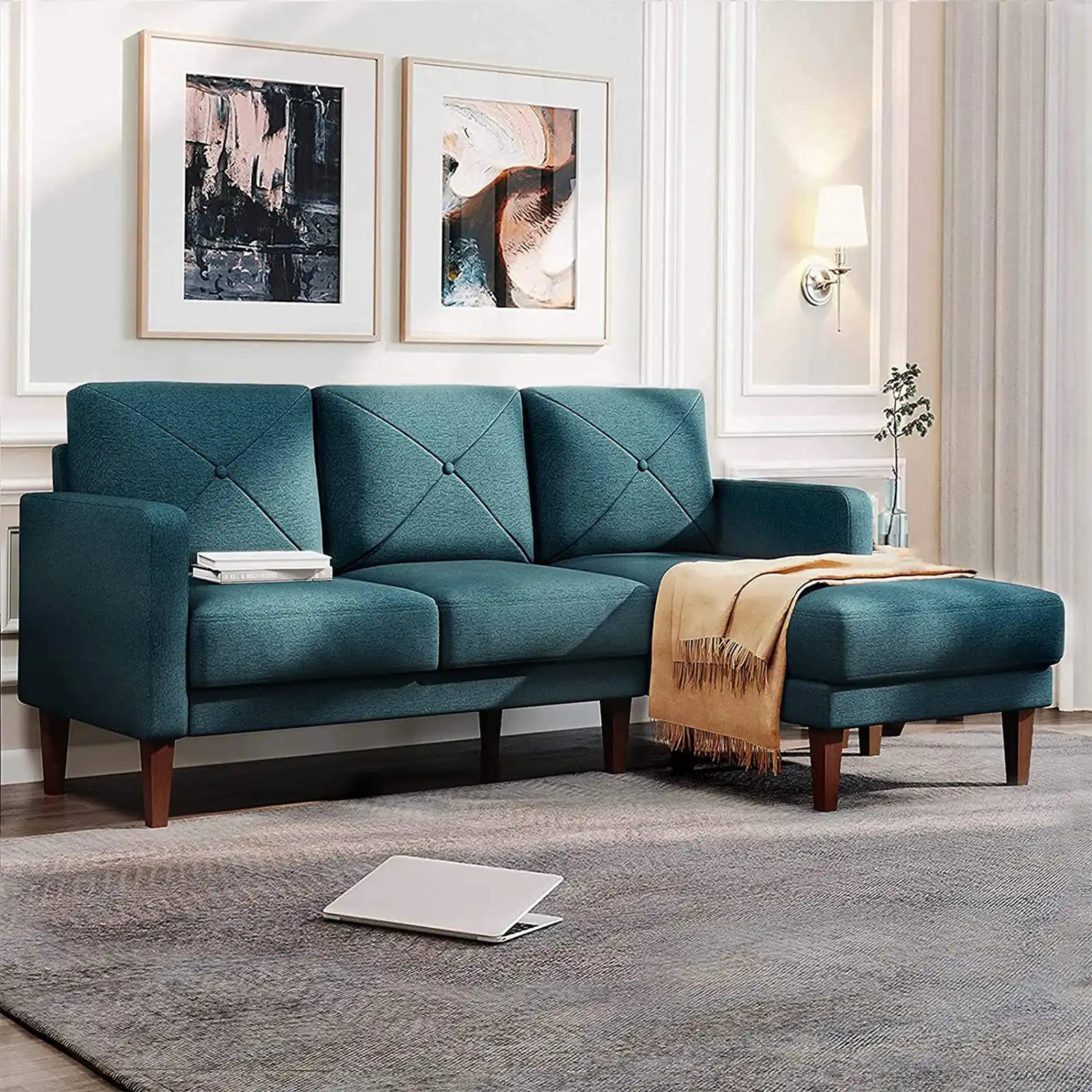 Convertible and Reversible Sectional Sofa Couch with Chaise
