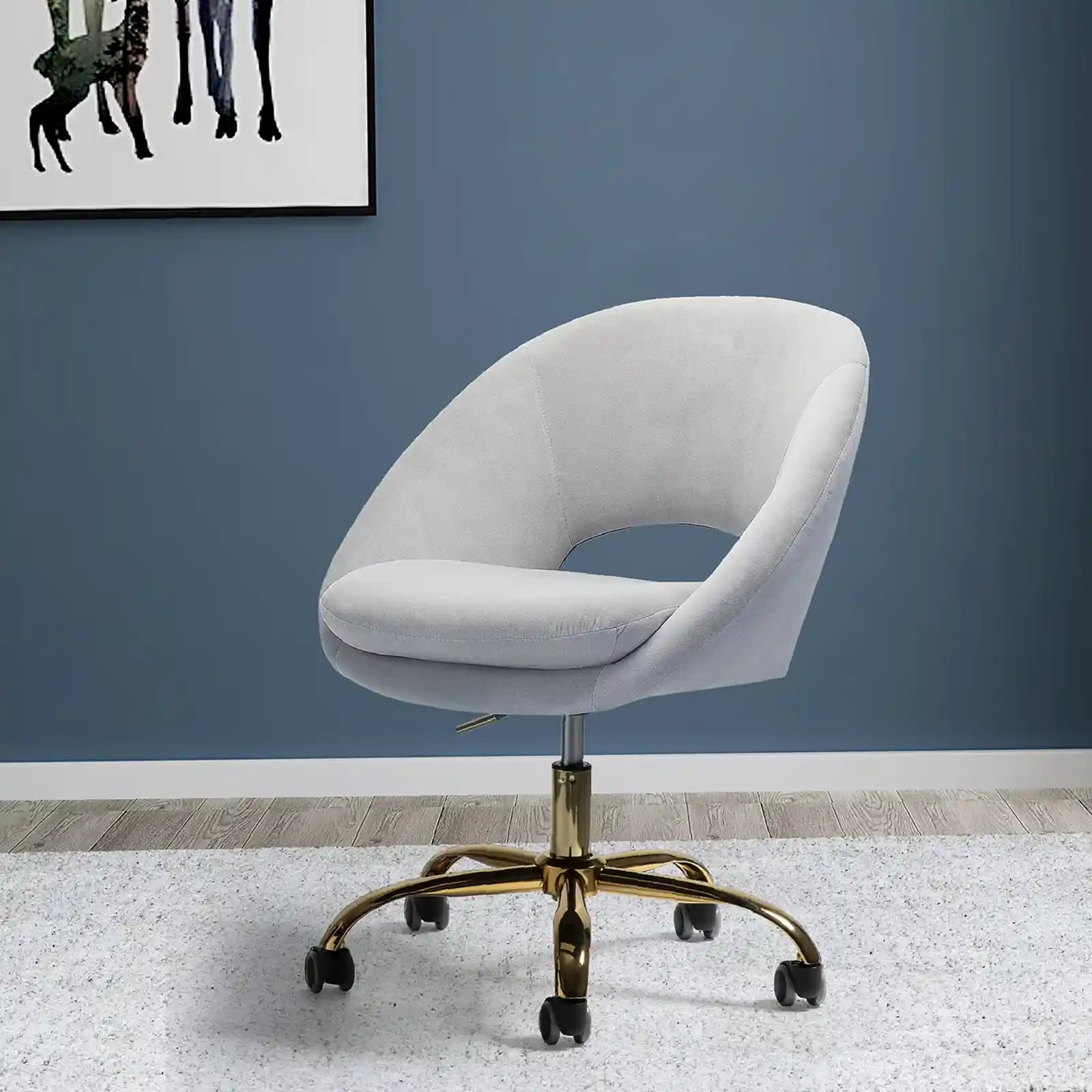 Velvet Office Chair with Adjustable Height & Swivel