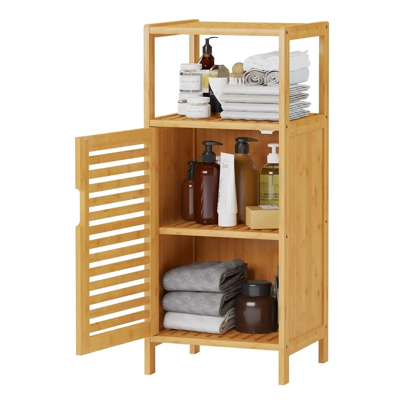 Gabinete de bambú, gabinete de almacenamiento para baño 