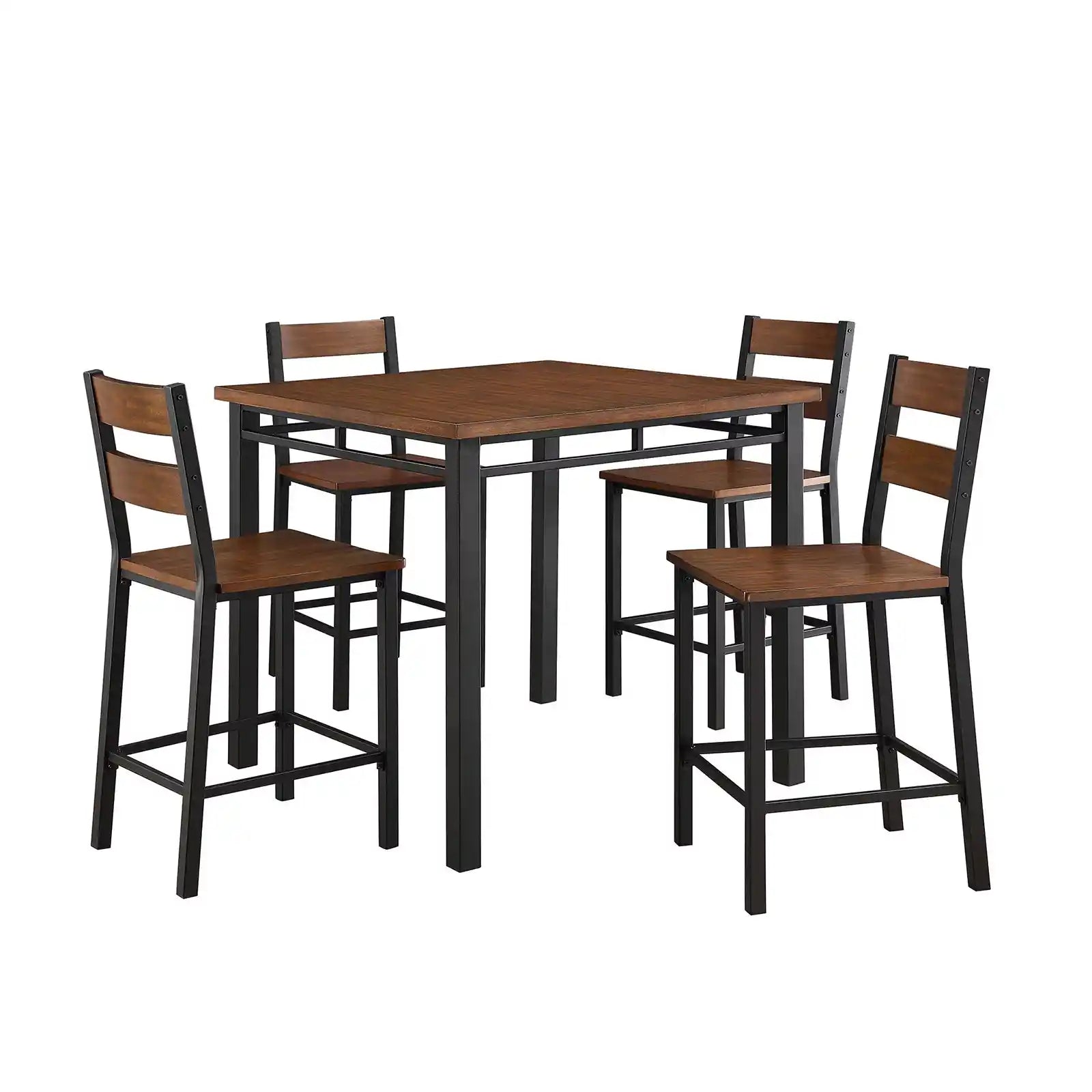 Comtemporary Wood and Metal 5-Piece Counter Height Dining Set